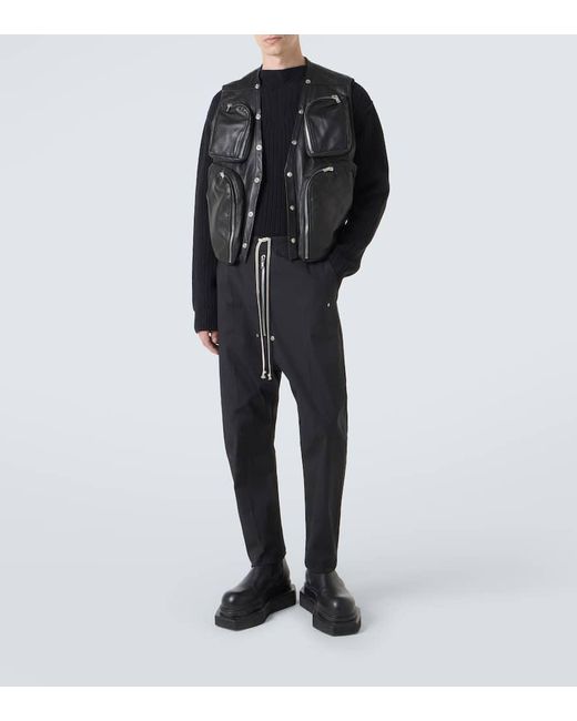 Pantalones Anchos Bela En Mezcla De Algodon Rick Owens de hombre de color Black