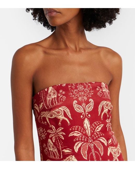 Farm Rio Haras Printed Tiered Maxi Dress