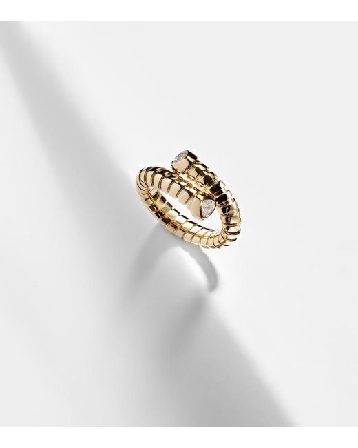 Marina B White Trisolina Bypass 18Kt Ring With Diamonds