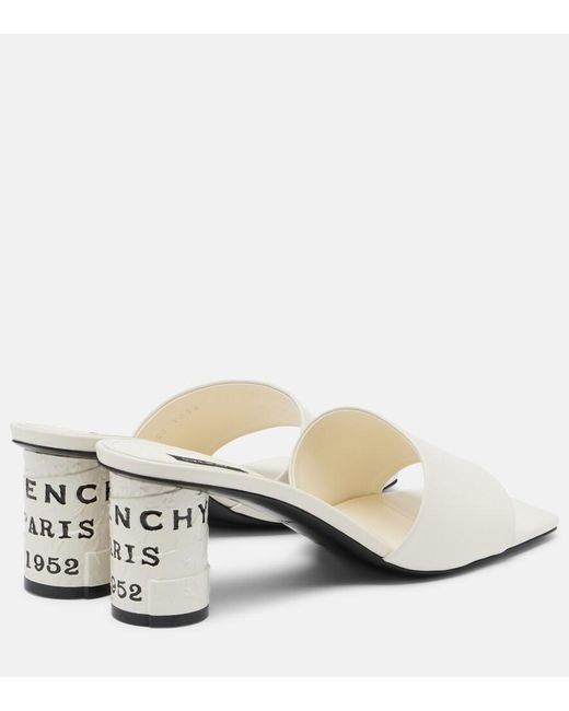 Givenchy White Tape Leather Mules