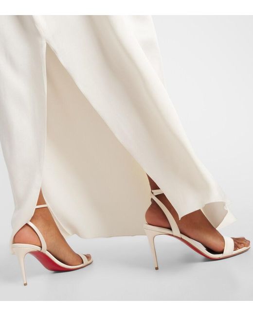 Christian Louboutin White Loubigirl 85 Silk Crepe Satin Sandals