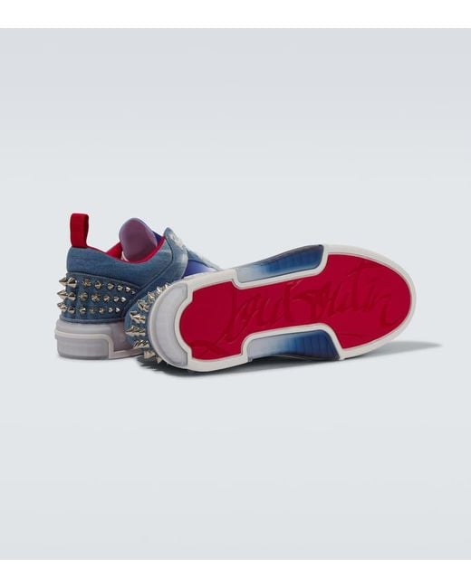 Christian Louboutin Blue Astroloubi Denim Sneakers for men