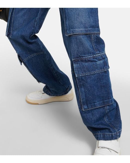 Citizens of Humanity Blue Delena Mid-Rise Wide-Leg Cargo Jeans