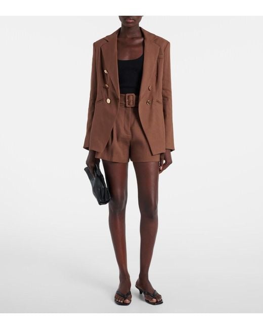 Veronica Beard Brown Elle Dickey Linen-Blend Blazer