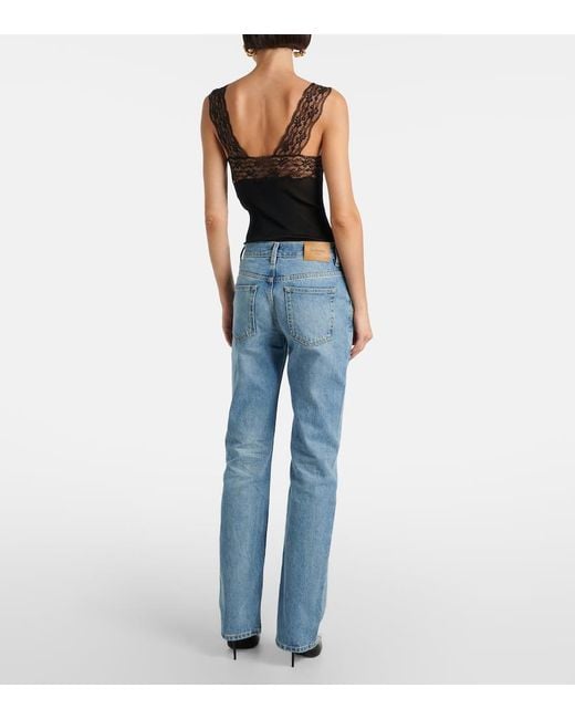 Jeans Bootcut A Vita Media di Saint Laurent in Blue