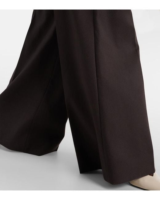 Stella McCartney Brown High-Rise Wool Wide-Leg Pants
