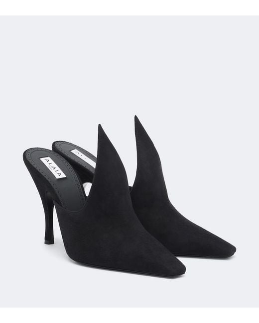 Alaïa Black Suede Mules
