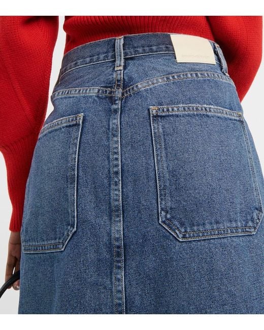 Citizens of Humanity Blue Anouk Denim Midi Skirt