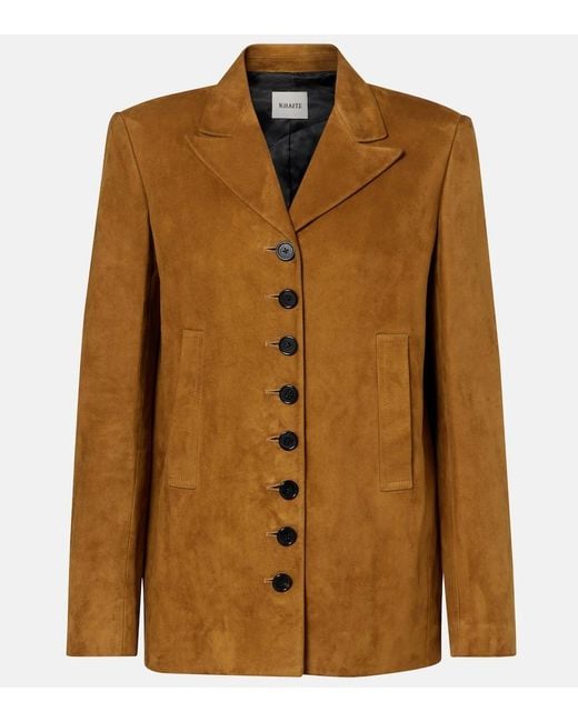 Khaite Brown Saraphina Suede Jacket
