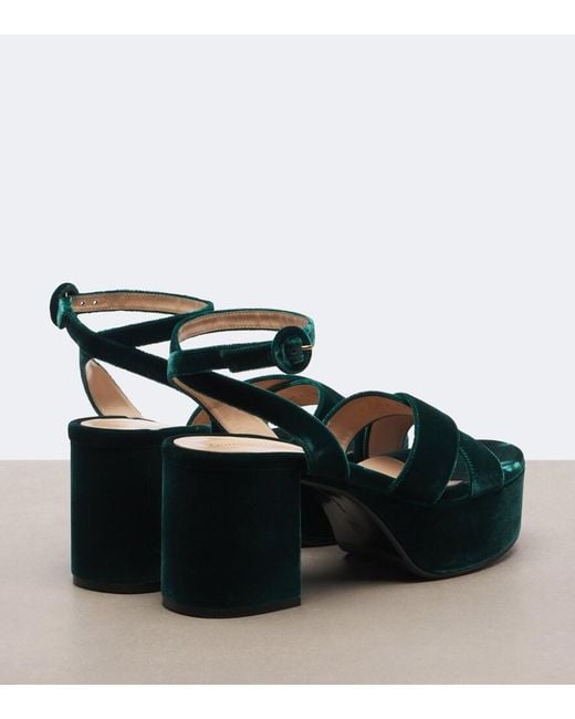 Gianvito Rossi Black Velvet Platform Sandals