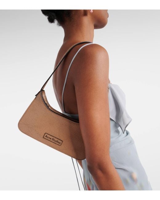 Acne Brown Platt Micro Leather Shoulder Bag