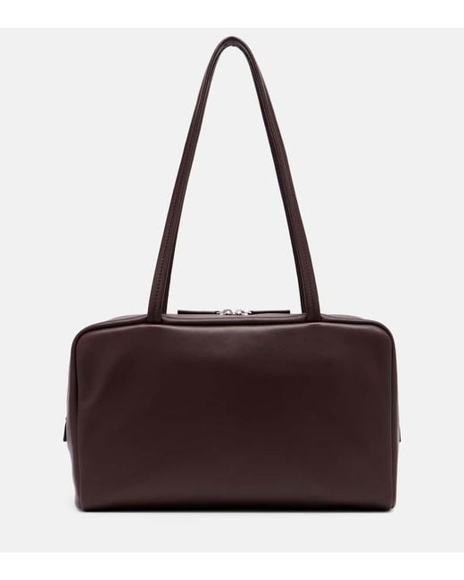 The Row Purple Astra Medium Leather Tote Bag