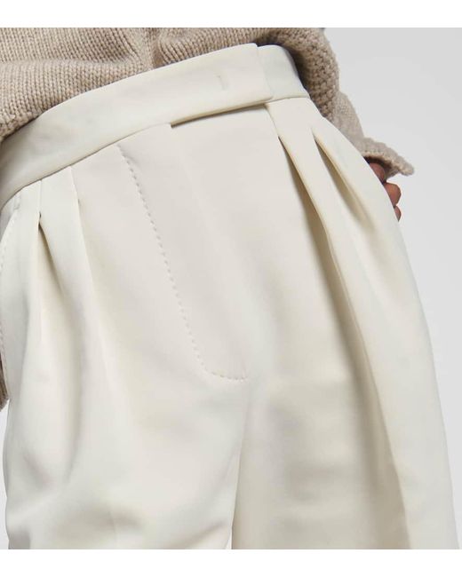 Max Mara White Zinnia Jersey Wide-Leg Pants