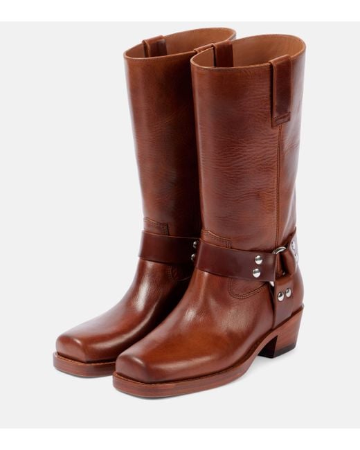 Paris Texas Brown Roxy 45 Leather Biker Boots