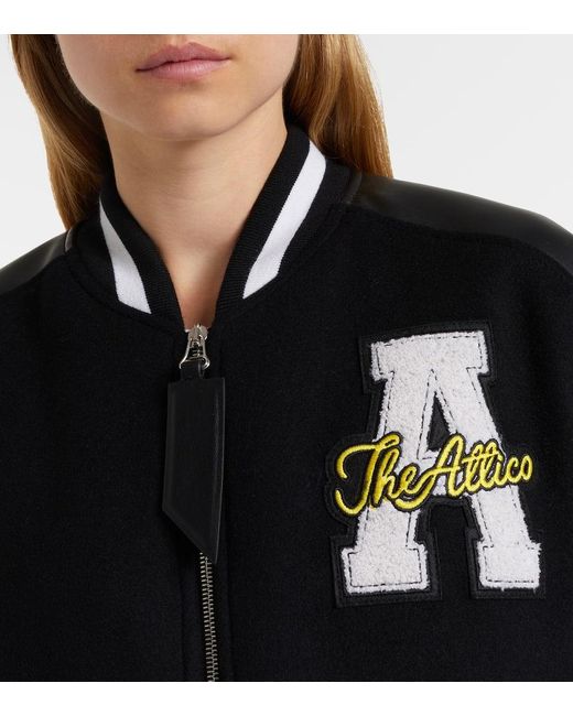 The Attico Black Wool-Blend Fleece Blouson