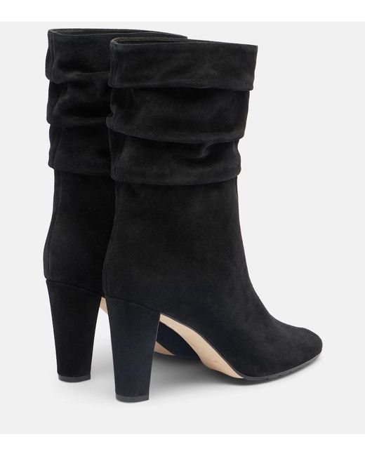 Manolo Blahnik Black Calasso Suede Mid-Calf Boots