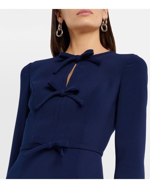 Carolina Herrera Blue Bow-detail Midi Dress