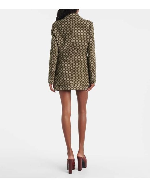 Gucci Green Gg Tweed Blazer