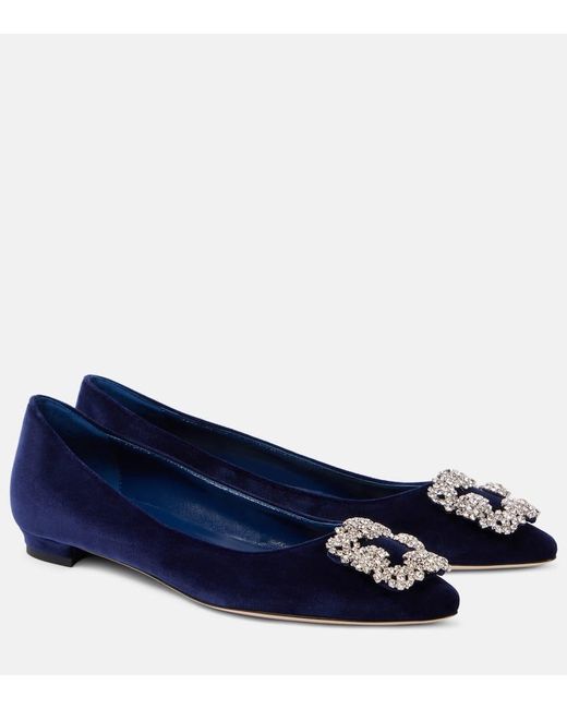 Ballerine Hangisi di Manolo Blahnik in Blue