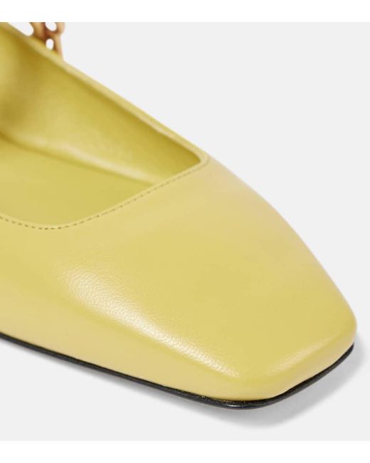 Jimmy Choo Yellow Diamond Tilda Leather Ballet Flats