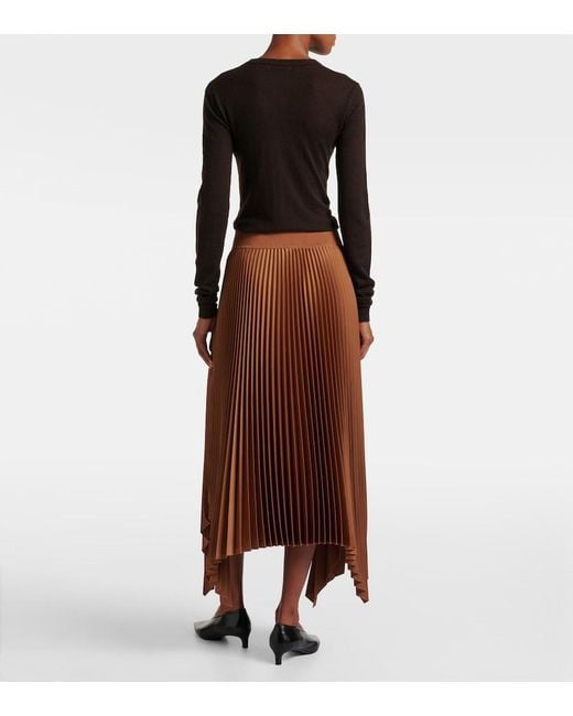 Joseph Brown Ade Plisse Asymmetric Crepe Midi Skirt