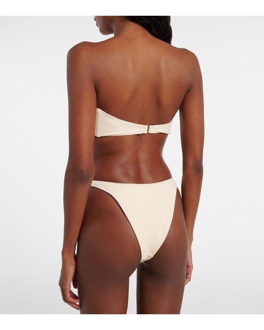 SAME Natural Rosette Floral-Applique Bikini Bottoms