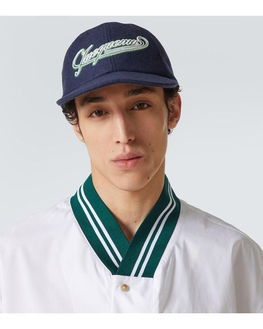 Jacquemus Blue Wool-Blend Baseball Cap for men