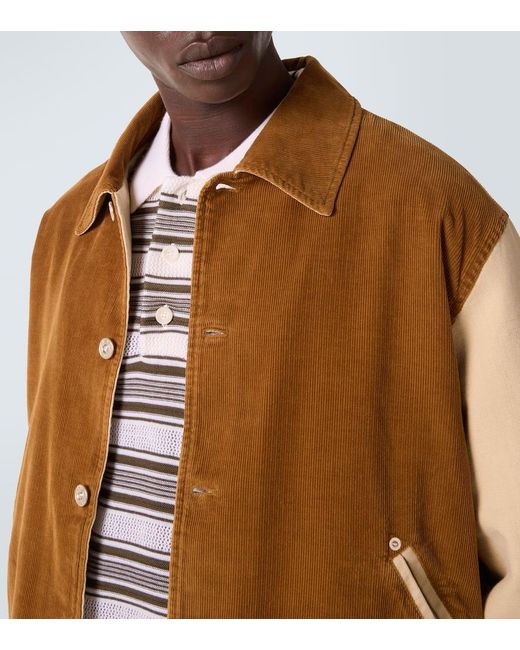 Veste Teddy Homecoming En Velours Cotele De Coton Wales Bonner pour homme en coloris Brown