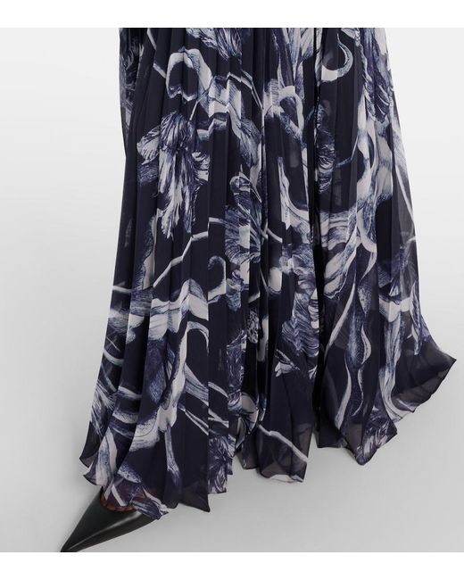 Erdem Blue Floral Voile Gown