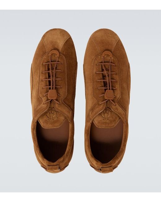 Dunhill Sneakers Davies Automotive Aus Veloursleder in Brown für Herren