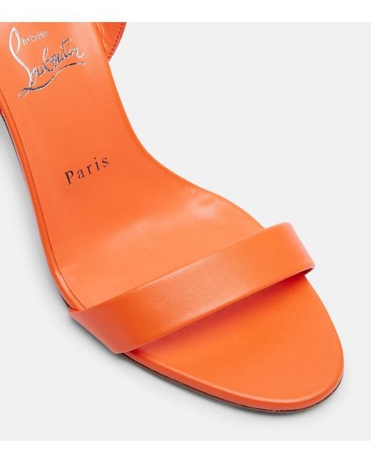 Christian Louboutin Orange O Marylin 85 Leather Slingback Sandals