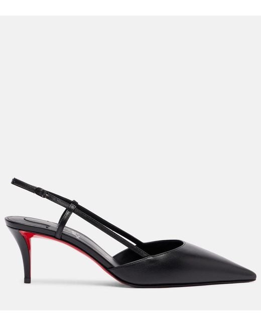 Christian Louboutin Black Miss Z Sling 60 Leather Slingback Pumps