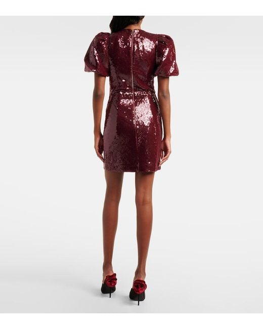 Rebecca Vallance Zelda Floral-Applique Sequined Minidress in