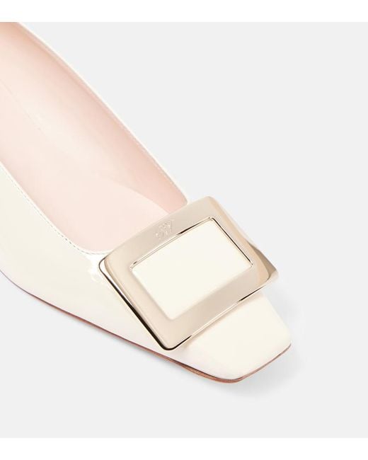 Roger Vivier Natural Belle Vivier 25 Patent Leather Ballet Flats
