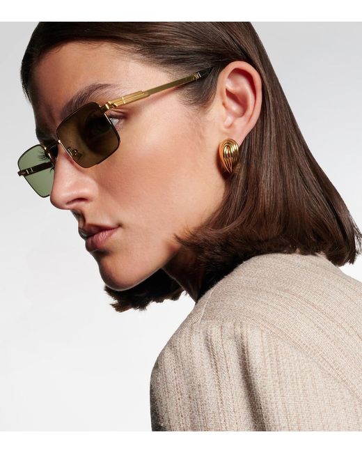 Bottega Veneta Gray Stretch Rectangular Sunglasses