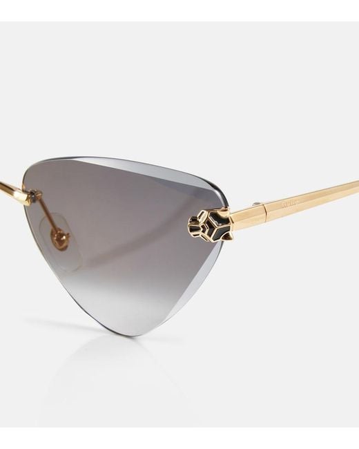 Cartier Metallic Cat-Eye Sunglasses