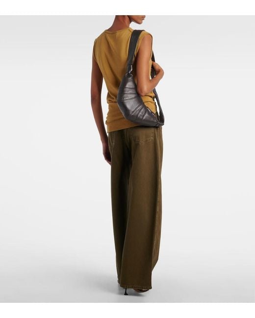 Lemaire Metallic Croissant Small Leather Shoulder Bag
