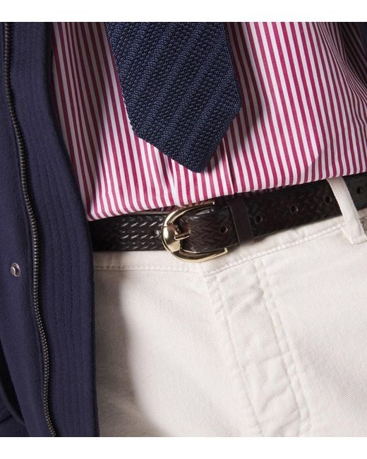 Brunello Cucinelli Black Leather Belt for men