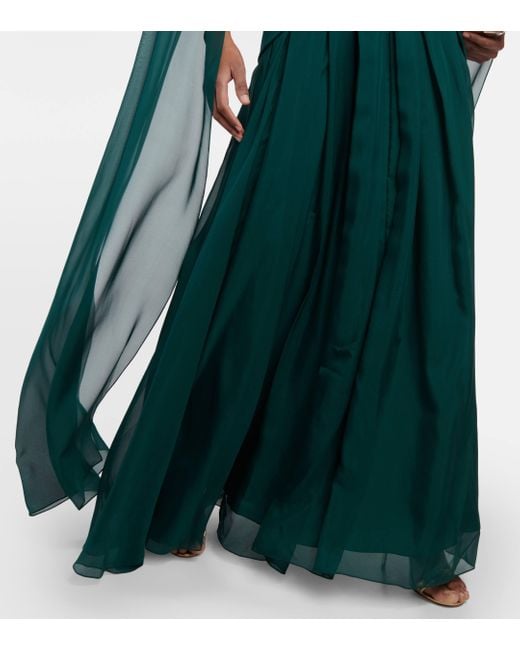 Safiyaa Green Gloria Crepe Gown