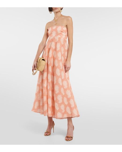Zimmermann Orange Printed Midi Dress