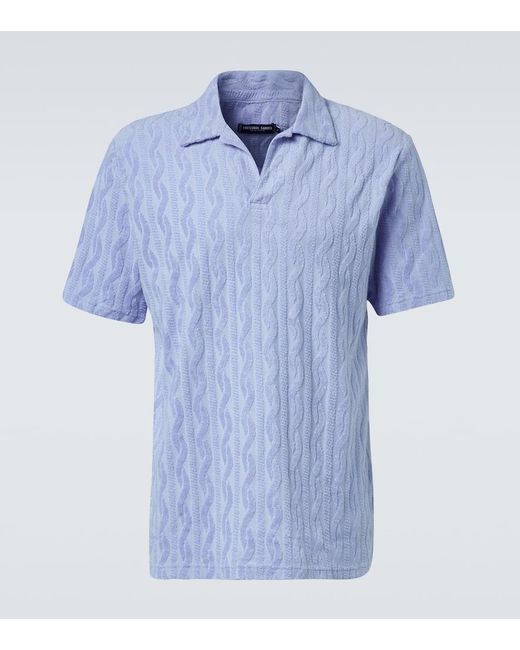 Frescobol Carioca Blue Faustino Cotton Terry Polo Shirt for men
