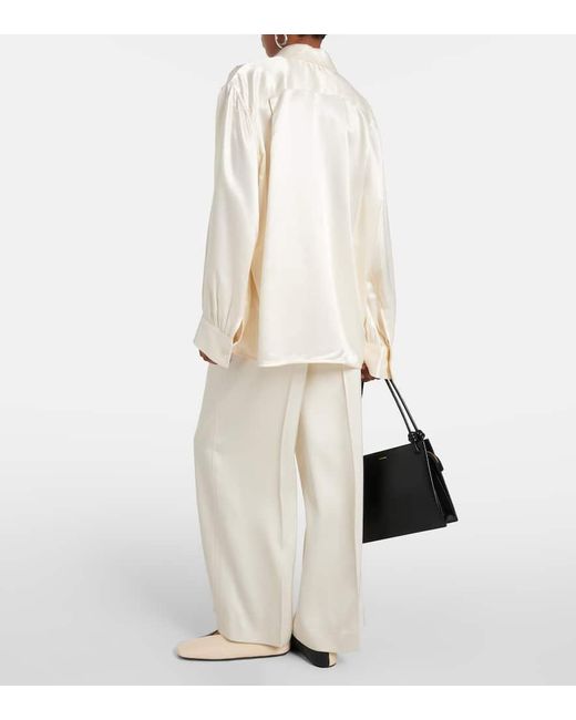 Camicia in raso di Jil Sander in White