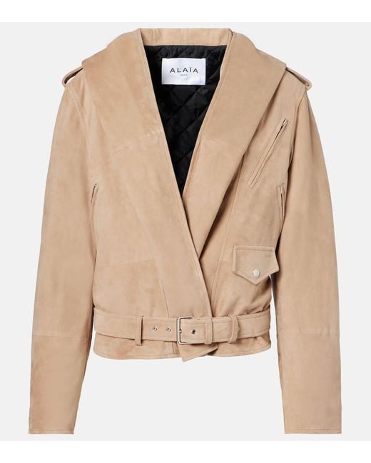 Alaïa Natural Suede Biker Jacket