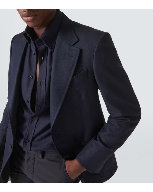 Tom Ford Anzugjacke Aus Wolle, Mohair Und Seide in Blue für Herren