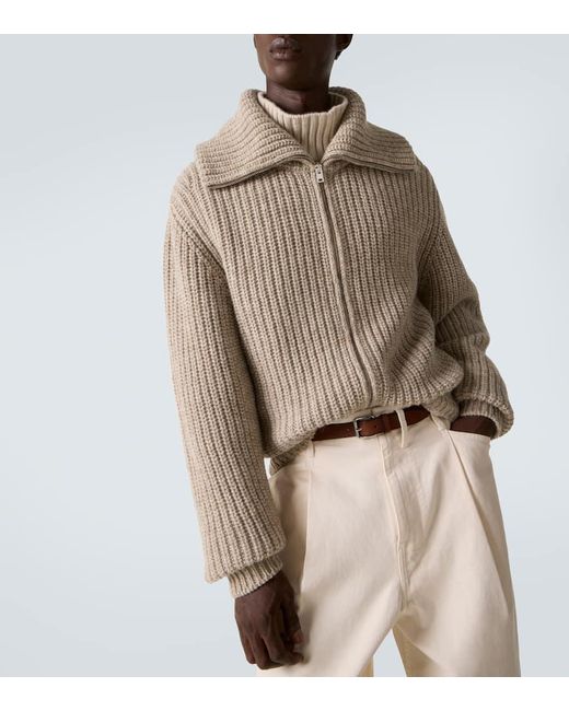 Lemaire Natural Alpaca And Yak Wool Zip-Up Cardigan for men