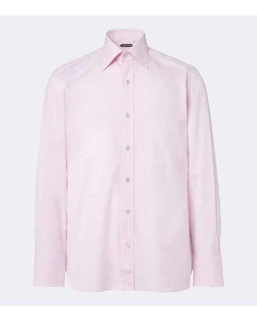 Tom Ford Pink Cotton Poplin Shirt for men