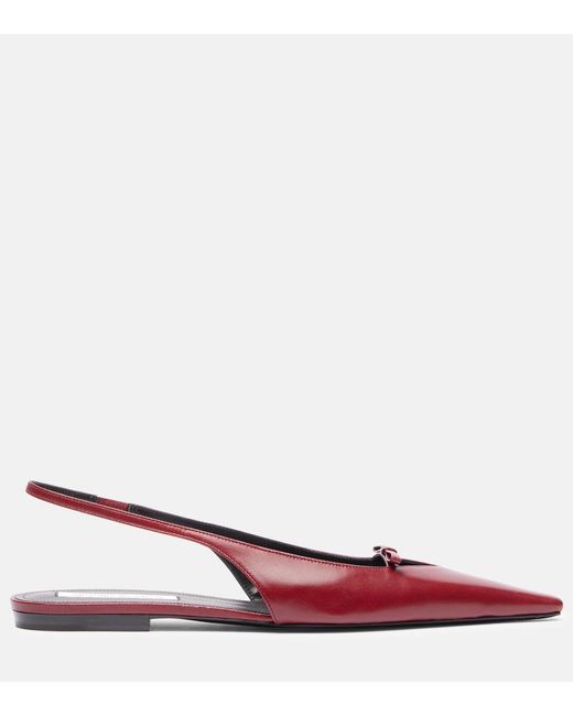 Victoria Beckham Pink Leather Slingback Flats