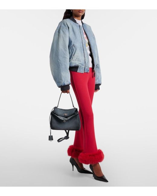Balenciaga Blue Rodeo Small Suede Shoulder Bag