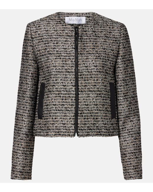 Max Mara Black Volume Tweed Jacket