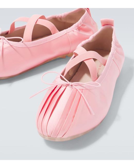 Simone Rocha Pink Ballerina Grip Pleated Ballet Flats for men